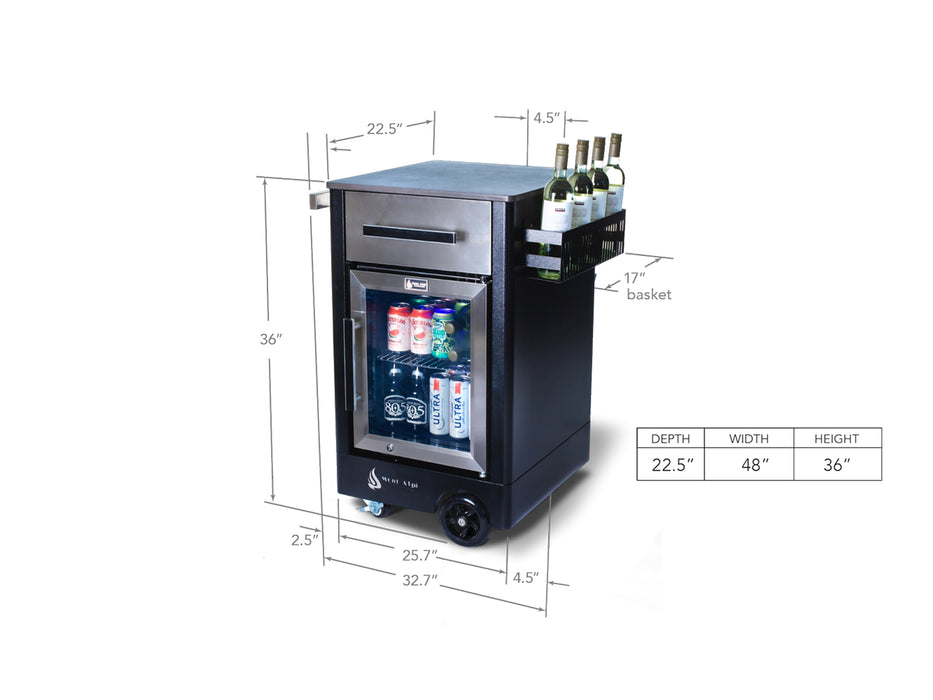 Mobile Outdoor Prep Center / Compact Bar Cart