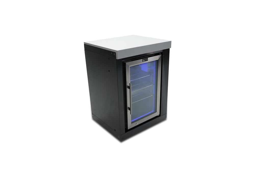 Mont Alpi Black Stainless Steel Fridge Cabinet Module